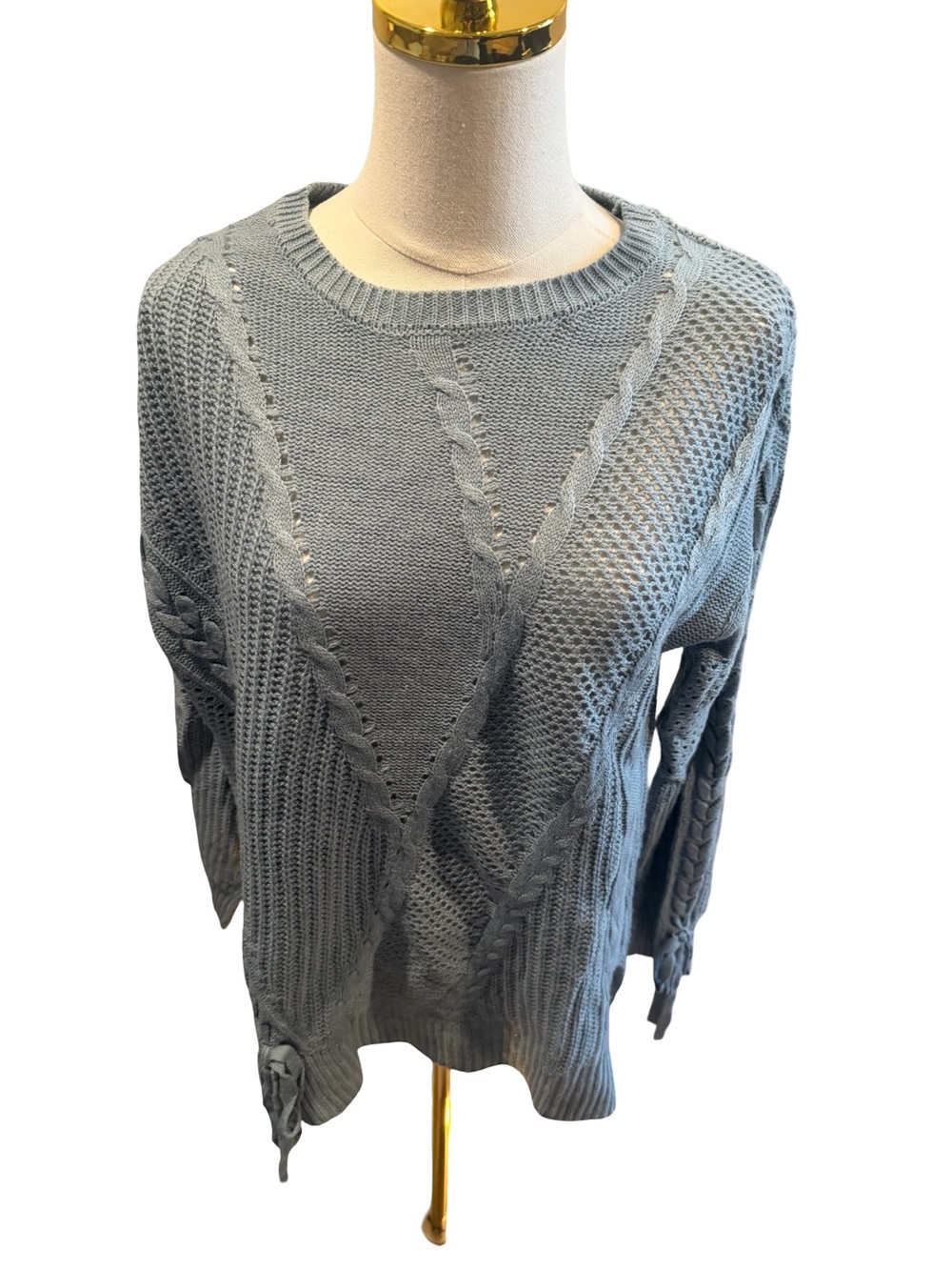 A&I Light Blue Cable Knit Women's Sweater